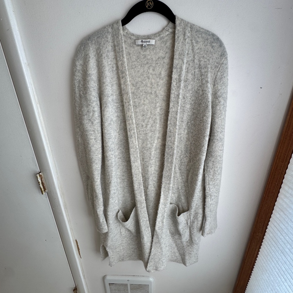 Madewell Light Gray Open-Front Cardigan